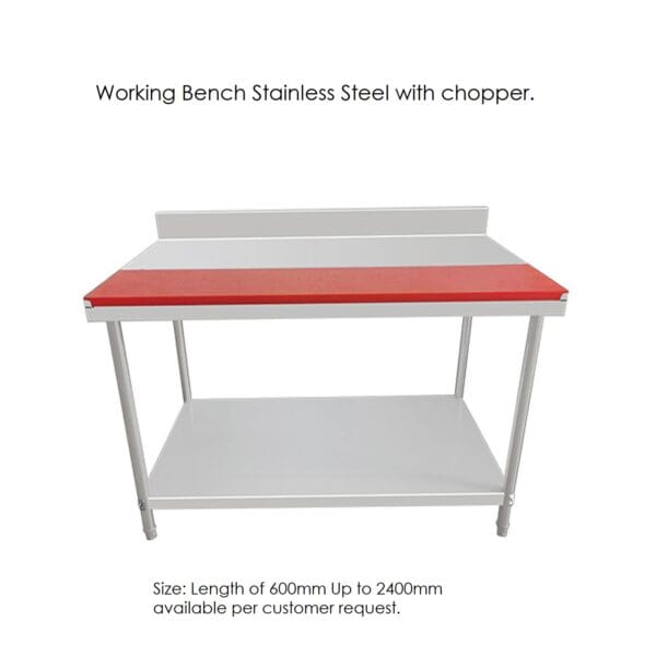 Working Table with chopper for commercial kitchenlength 600mm to 2400 Stainless steel